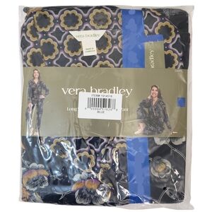 Vera Bradley Pajama Set Women Blue (Dottie Leaf Floral) Notch Collar NWT